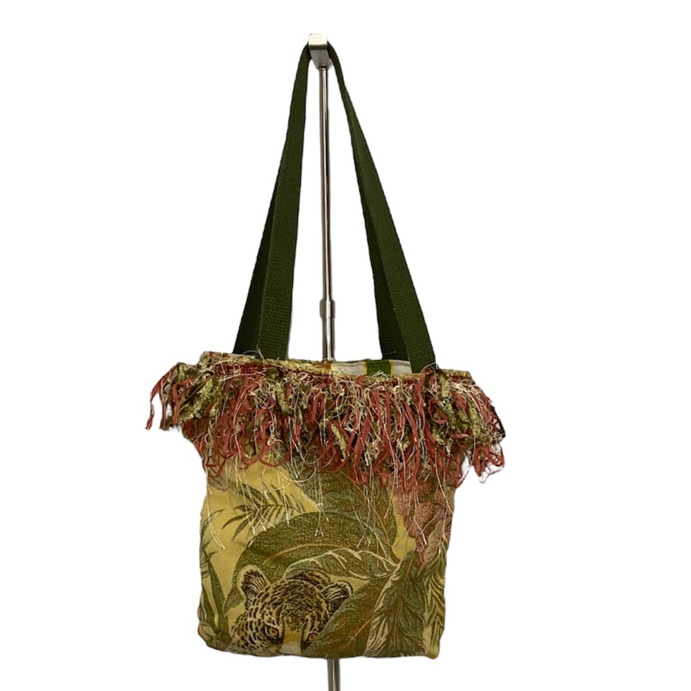 Small Fabric Tote Tropical Print with Fring